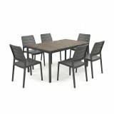 Porto Nova Prime 160 6+1 set de mobilier de grădină nuc-grafit