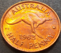 Moneda HALF PENNY - AUSTRALIA, anul 1963 *cod 2982 B = UNC foto