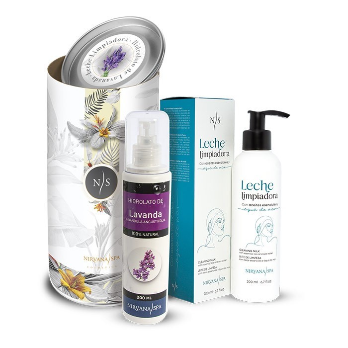 Pachet ingrijire faciala, Lapte demachiant 200 ml + Hidrolat de Lavandă 200 ml, Nirvana Spa