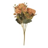 Cumpara ieftin Buchet Trandafiri artificiali portocalii verzi 12x10x29 cm