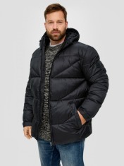 Geaca matlasata barbati big size cu gluga, Negru (Marime: 3XL)