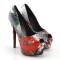 PANTOFI LAC DAMA PLATFORMA ASCUNSA 5 cm TOC CUI 16 cm TALPA ROSIE PIELE ECO BUZE