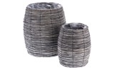 Cumpara ieftin Set 2 ghivece flori lemn gri 22 x 32,5, 35 x 44 cm