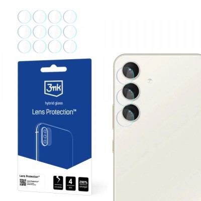 Folie de protectie Camera Spate 3MK Protection pentru Samsung Galaxy S24 S921, Sticla Securizata, Set 4 bucati, Transparenta foto