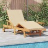vidaXL Șezlong cu Pernă, Lemn Acacia, Bej, 40x40x40cm, Exterior, Gradina, Terasa, Relaxare, Rezistent, Confortabil