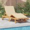 vidaXL Șezlong cu pernă 2 pcs Bej 40 x 40 x 40cm Lemn masiv de acacia 3325181