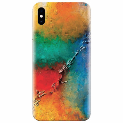 Husa silicon pentru Apple Iphone XS, Colorful Wall Paint Texture foto