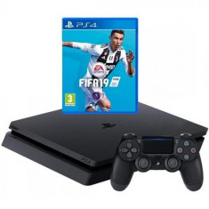 Consola SONY PlayStation 4 Slim 500GB SH (Second Hand), negru + FIFA 19 foto