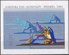 Polonia, sport, olimpiada de la Moscova, 1980, bloc, MNH foto
