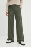 Levi&#039;s pantaloni femei, culoarea verde, lat, high waist, SURPLUS STRAIGHT