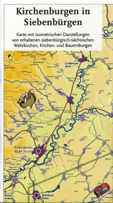 Kirchenburgen in Siebenb&amp;uuml;rgen - Karte 1:275 000 foto