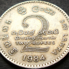Moneda exotica 2 RUPII / RUPEES - SRI LANKA, anul 1984 * cod 4362