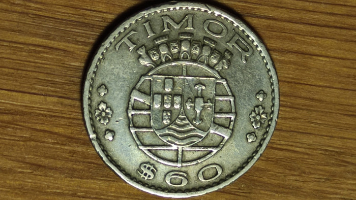 Timor portughez -raritate coloniala de an unic- 60 centavos 1958 - stare f buna!