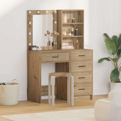 vidaXL Masă de Machiaj 2 pcs Maro 50 x 41 x 135 cm Lemn compozit foto