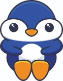Cumpara ieftin Sticker decorativ, Pinguin, Albastru, 77 cm, 7206ST, Oem
