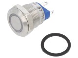 Comutator anti-vandalism ONPOW, SPST-NO, IP65, iluminare roşie