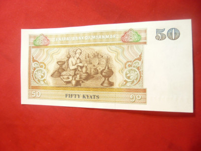 Bancnota 50 Kyat Myanmar 1994 ,cal.Necirculat foto