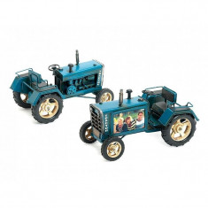 Macheta tractor, rama foto, format poza 8x5cm, constructie metal, 29x15.5x18.5 cm foto