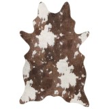Covor maro si alb 120x170 cm model vaca, lavabil anti-alunecare