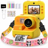 Camera foto instant pentru copii, imprimare termica fara cerneala, 48 MP, video Full HD 1080P, ecran IPS 2", functie Selfie