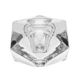 Suport Lumanare tip sfesnic, forma de diamant, Sticla, 4.5x4.5x3.7 cm, ATU-089005