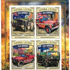 SIERRA LEONE 2016 - Masini de pompieri / set complet - colita+bloc MNH