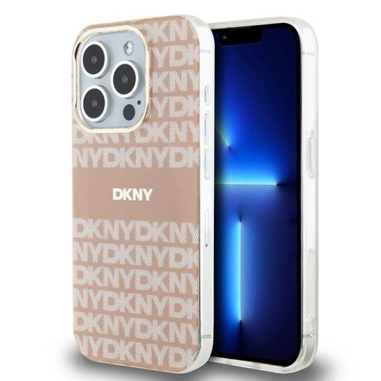 Husa iPhone 15 Pro - DKNY IML Mono &amp; Stripe MagSafe (DKHMP15LHRHSEP) - Pink