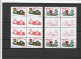 ROMANIA 2002 LP 1579 a ZIUA INDRAGOSTITILOR BLOCURI DE 4 TIMBRE+VINIETE MNH NESTAMPILATE