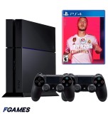 Consola Sony Playstation 4 Ps4 500gb + Doua Controllere + Fifa 20 PlayStation 4, Second-Hand