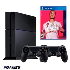 Consola Sony Playstation 4 Ps4 1tb + Doua Controllere + Fifa 20 PlayStation 4, Second-Hand