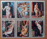AJMAN-''NUDURI-PicturI CELEBRE''BLOC de6val.-MNH LUX-NESTAMPIL.-VEZI SCAN