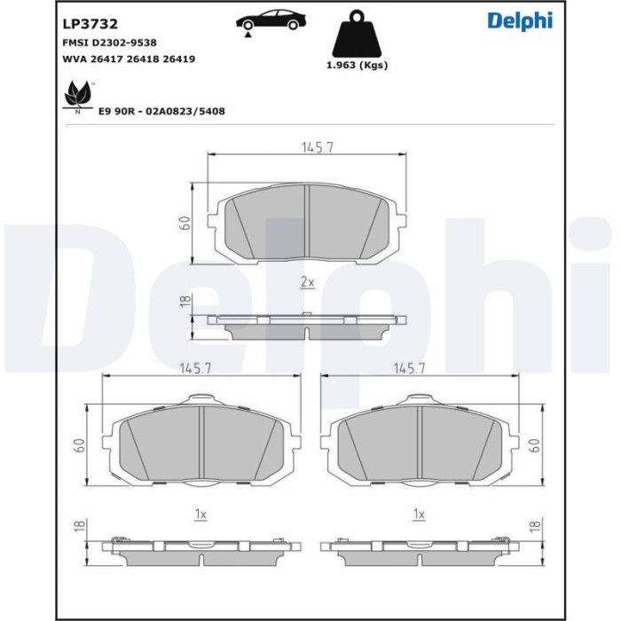 DELPHI LP3732 set placute frana,frana disc