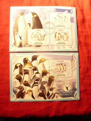 2 Blocuri Gabon 2019 - Fauna - Pinguini foto