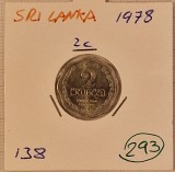 293 Sri Lanka 2 Cents 1978, KM#138,