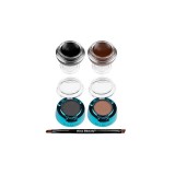 Kit Sprancene, Kiss Beauty, Fit Eye Durable, 2 Gel Sprancene, 2 Fard Sprancene, Pensula, Black-Brown