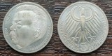 (A866) MONEDA DIN ARGINT GERMANIA - 5 MARK 1975, LIT J, FRIEDRICH EBERT, Europa