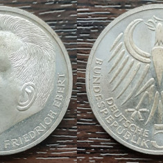 (A866) MONEDA DIN ARGINT GERMANIA - 5 MARK 1975, LIT J, FRIEDRICH EBERT