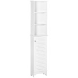 HOMCOM Coloană Baie 3 Niveluri Dulapior &Icirc;nchis Economie Spațiu MDF PAL 34x20x165cm Alb | Aosom Romania