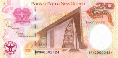 PAPUA NOUA GUINEE █ bancnota █ 20 Kina █ 2008 █ P-36 █ COMEMORATIV █ UNC foto