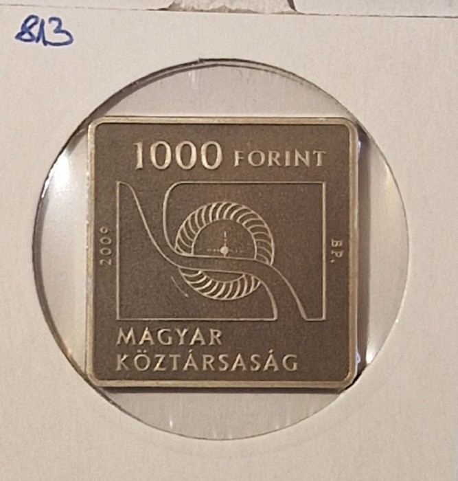 Hungary, Ungaria, 1000 Forint Don&aacute;t B&aacute;nki, 2009, KM#813 comemorativa, patrata