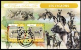 Timbre Burkina Faso 2022, Fauna Africana, Caini Salbatici/Colita, Posta Aeriana