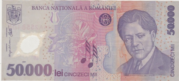 ROMANIA 50000 LEI 2001 F