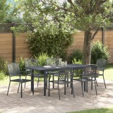 VidaXL Set dining grădină Manual 7 pcs Antracit Standard Metal