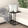 VidaXL Masă laterală de calculator negru marmură 50x35x65 cm sticlă