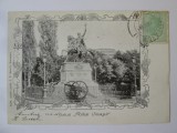 Rara! București-Socecu:Statuia M.Viteazul,c.poș.cir.TCV 1904 stam.rara Mihaileni, Bucuresti, Circulata, Printata