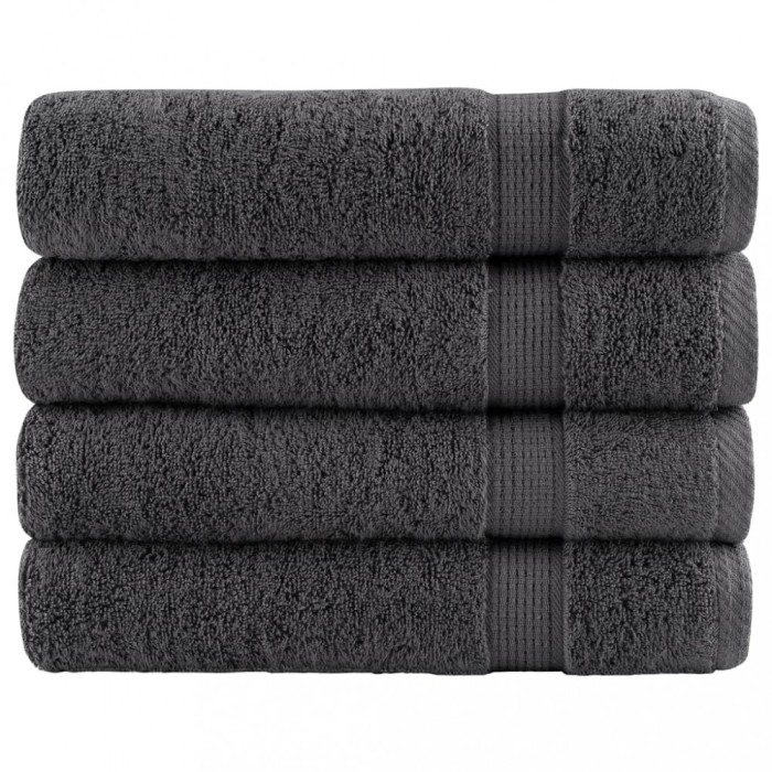 vidaXL Prosoape duș premium SOLUND 4 buc antracit 70x140cm 600gsm