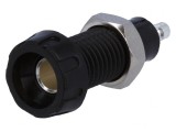 Soclu Banană 4mm Neagră 10A 50VDC, DELTRON