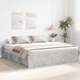Cumpara ieftin Cadru de pat, gri beton, 200x200 cm