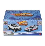 Cumpara ieftin Set 2 masinute metalice pull back Hot Wheels - Gmc Hummer Ev si Corvette C8R 1:43