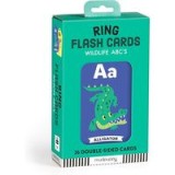 Mudpuppy Wildlife ABCs Ring Flash Cards for Kids - 26 Double-Sided Alphabet Flash Cards